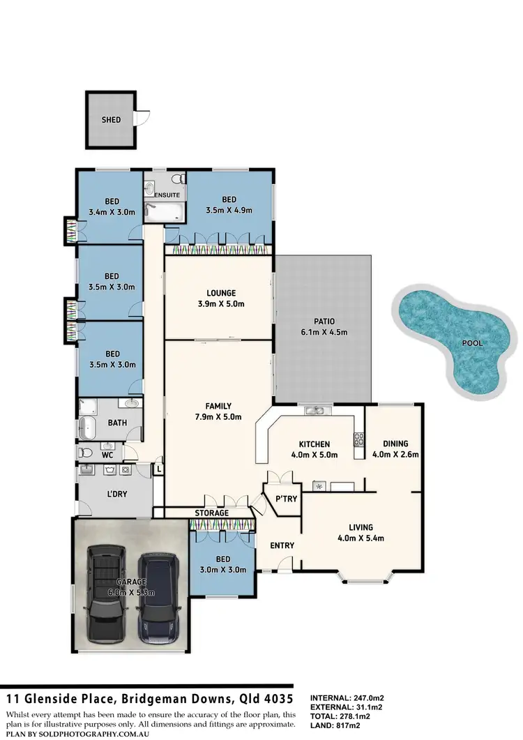 Floorplan of Homely house listing, 11 Glenside Place, Bridgeman Downs QLD 4035