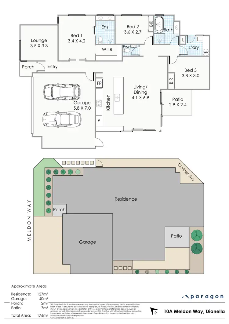Floorplan of Homely semi-detached listing, 10A Meldon Way, Dianella WA 6059