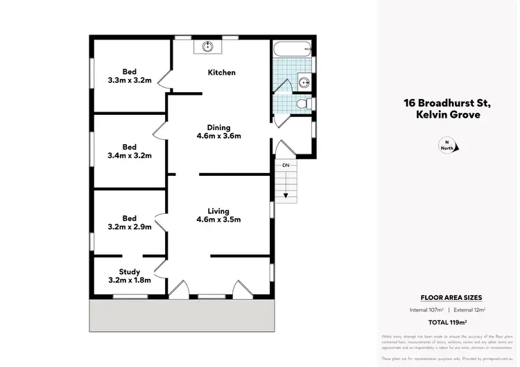 Floorplan of Homely house listing, 16 Broadhurst Street, Kelvin Grove QLD 4059