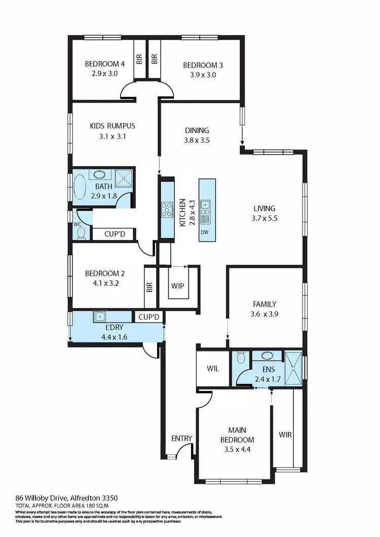 Floorplan of Homely house listing, 86 Willoby Drive, Alfredton VIC 3350