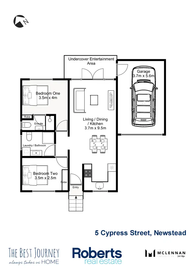Floorplan of Homely unit listing, 5 Cypress Street, Newstead TAS 7250