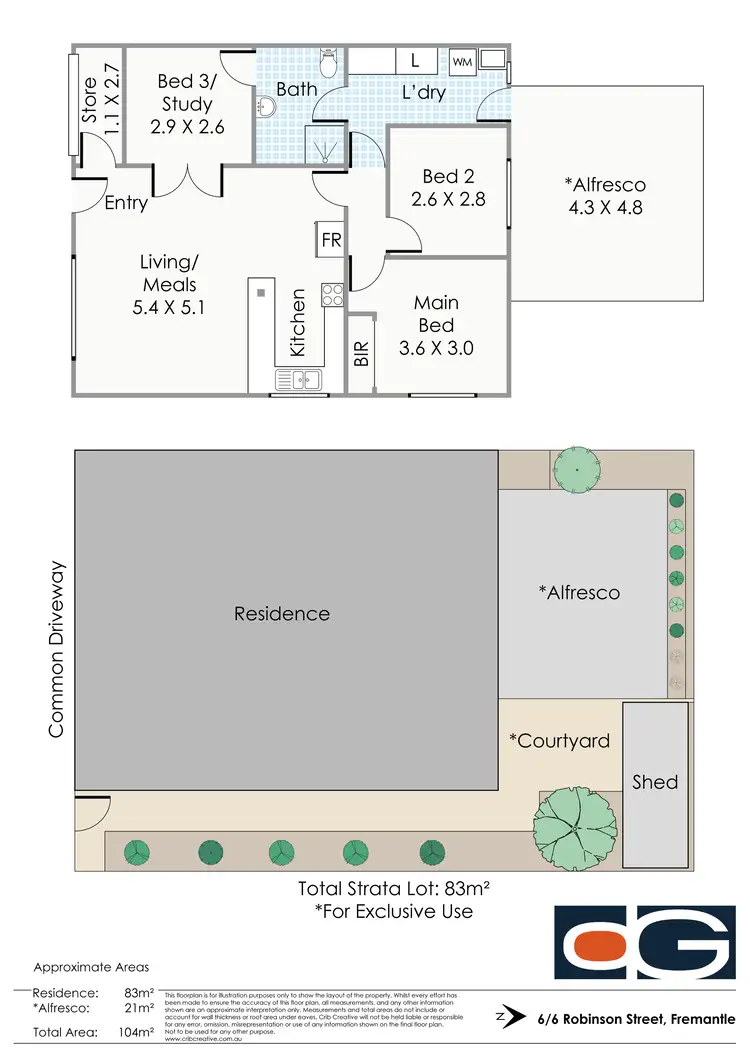 Floorplan of Homely villa listing, 6/6 Robinson Street, Fremantle WA 6160