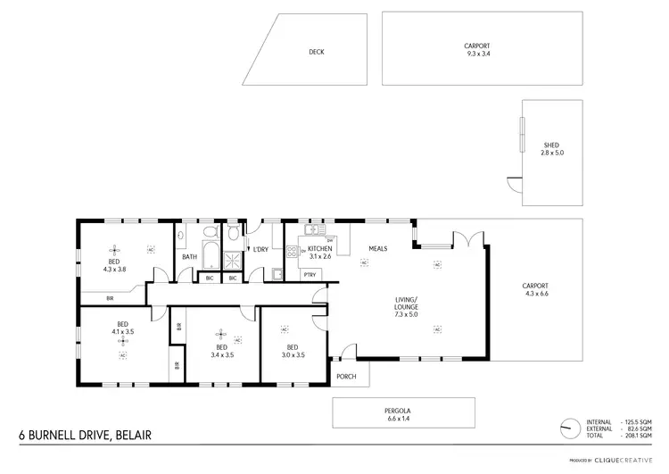 Floorplan of Homely house listing, 6 Burnell Drive, Belair SA 5052