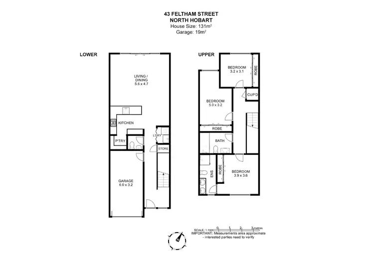 Floorplan of Homely house listing, 1/43 Feltham Street, North Hobart TAS 7000