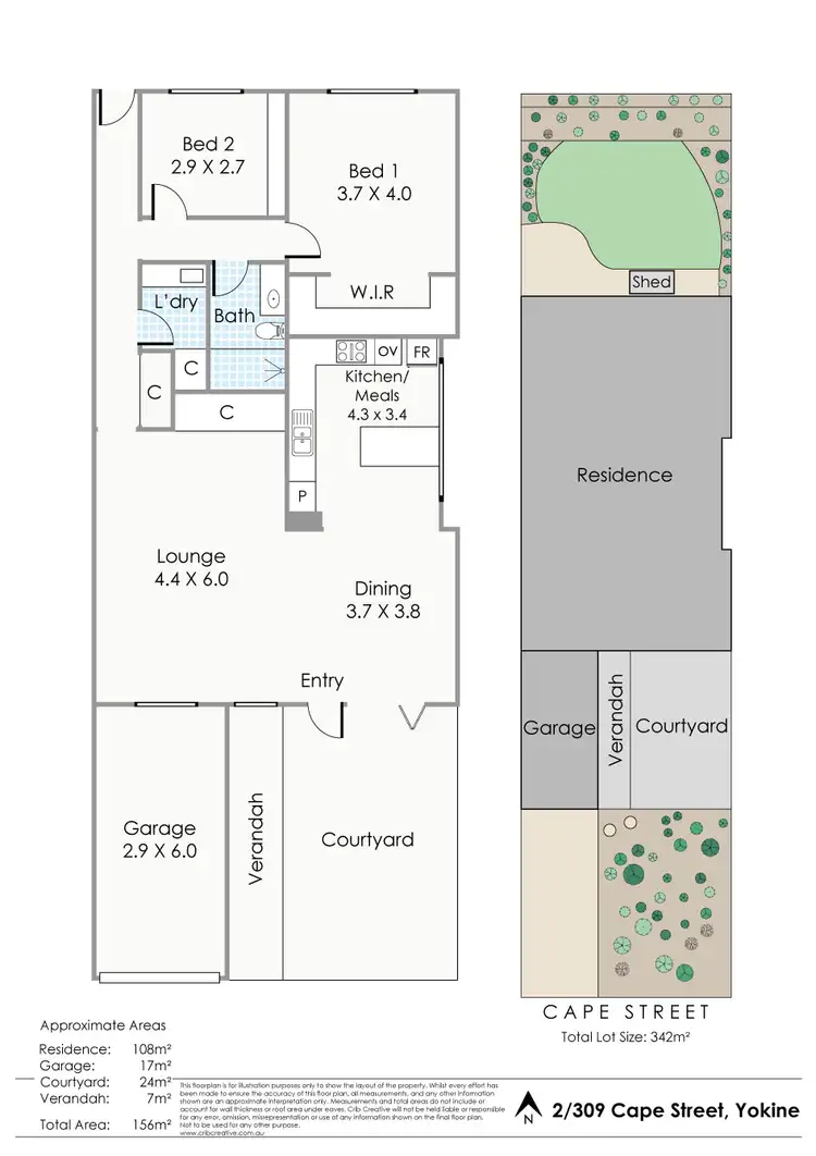 Floorplan of Homely villa listing, 2/309 Cape Street, Yokine WA 6060