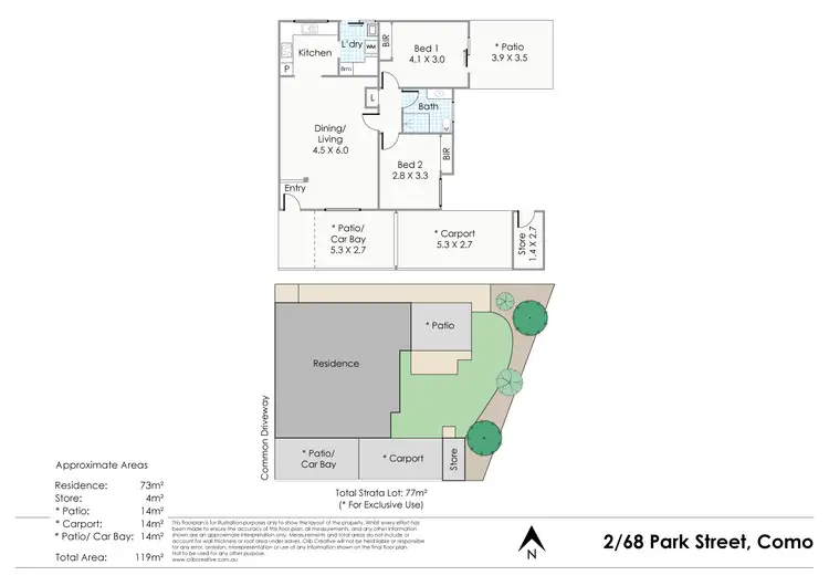 Floorplan of Homely villa listing, 2/68 Park Street, Como WA 6152