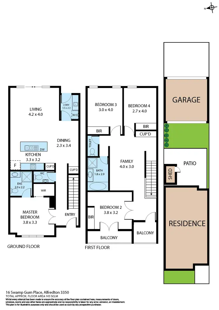 Floorplan of Homely townhouse listing, 16 Swamp Gum Place, Alfredton VIC 3350