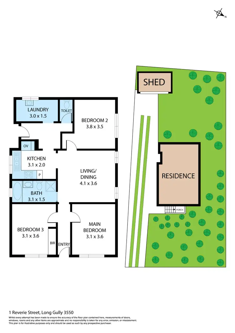 Floorplan of Homely house listing, 1 Reverie Street, Long Gully VIC 3550