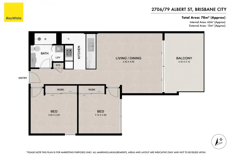 Floorplan of Homely apartment listing, 2706/79 Albert Street, Brisbane City QLD 4000