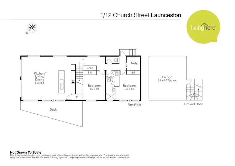 Floorplan of Homely unit listing, 1/12 Church Street, Launceston TAS 7250