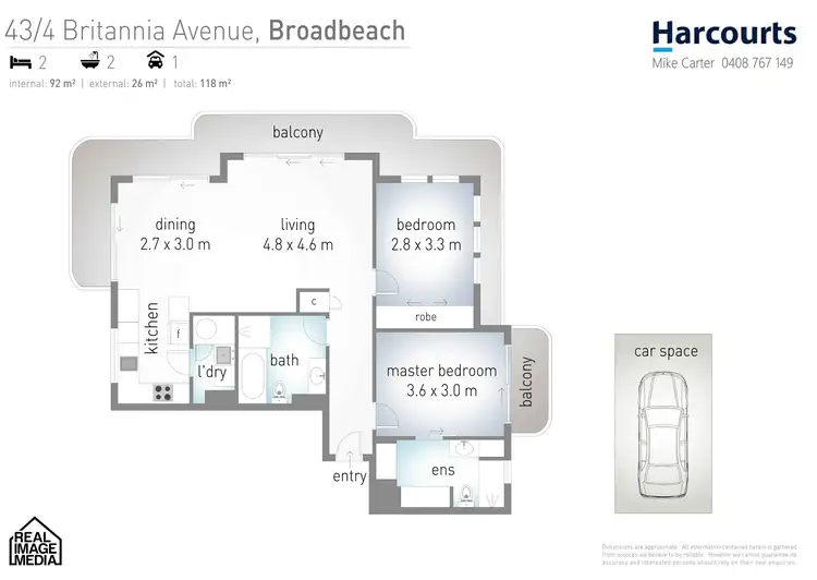 Floorplan of Homely unit listing, 43/4-6 Britannia Avenue, Broadbeach QLD 4218