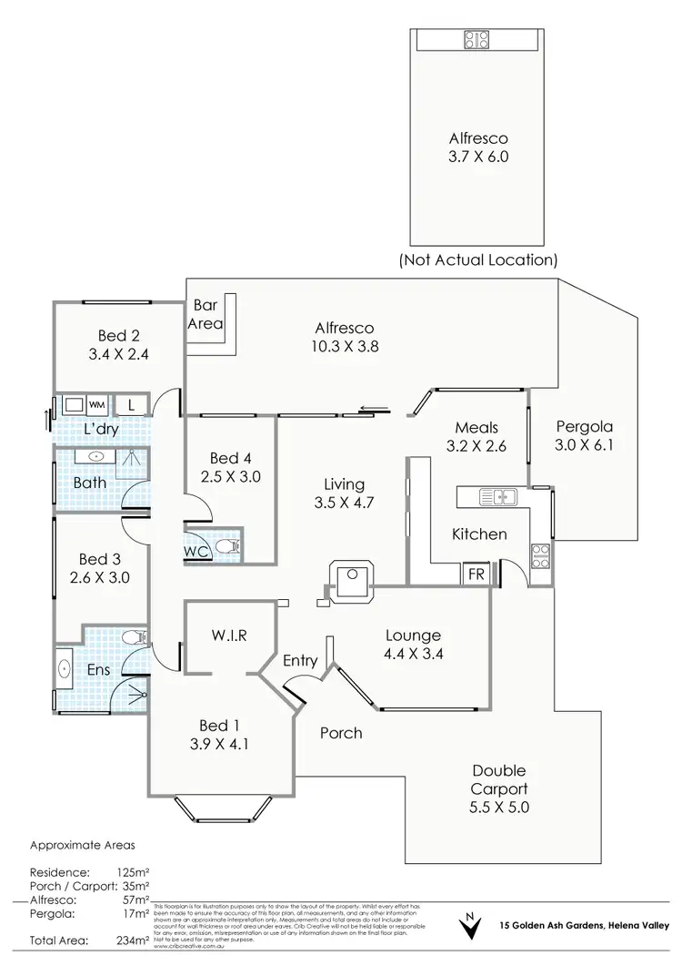 Floorplan of Homely house listing, 15 Golden Ash Gardens, Helena Valley WA 6056