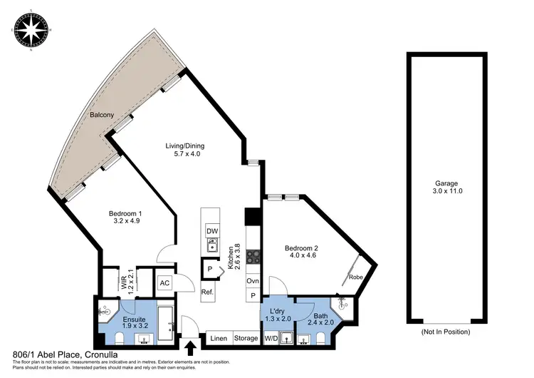 Floorplan of Homely unit listing, 806/1 Abel Place, Cronulla NSW 2230