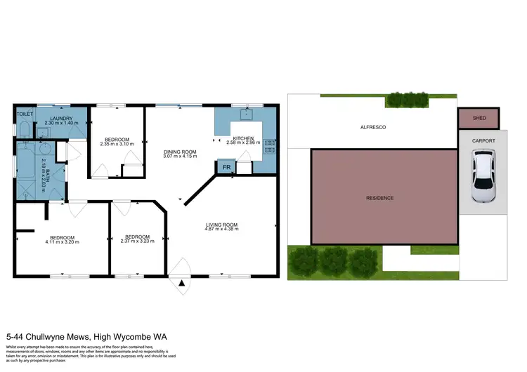 Floorplan of Homely villa listing, 5/44 Chullwyne Mews, High Wycombe WA 6057