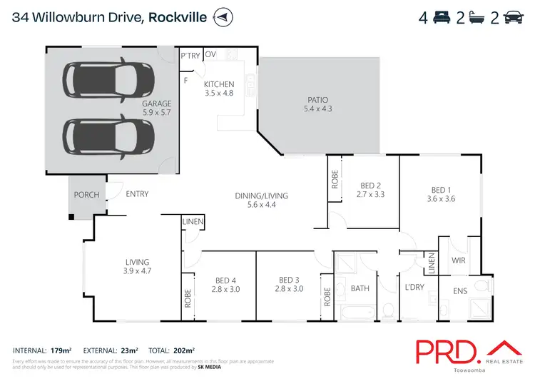 Floorplan of Homely house listing, 34 Willowburn Dr, Rockville QLD 4350