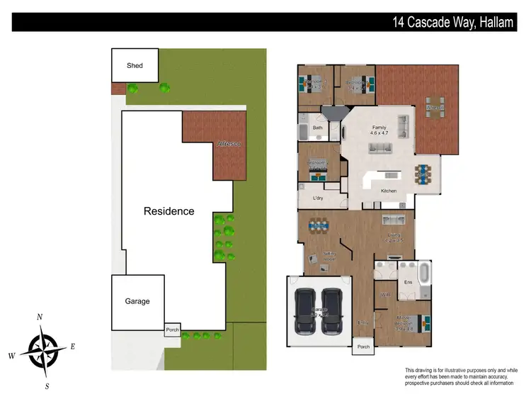 Floorplan of Homely house listing, 14 Cascade Way, Hallam VIC 3803