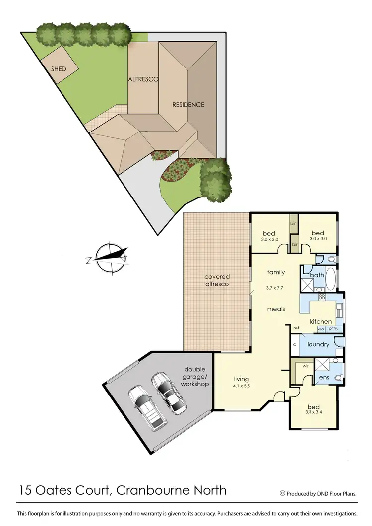 Floorplan of Homely house listing, 15 Oates Court, Cranbourne North VIC 3977