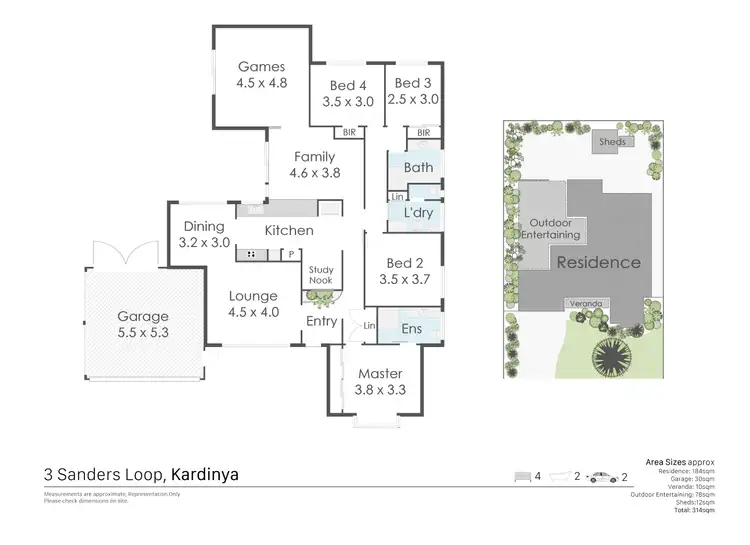 Floorplan of Homely house listing, 3 Sanders Loop, Kardinya WA 6163