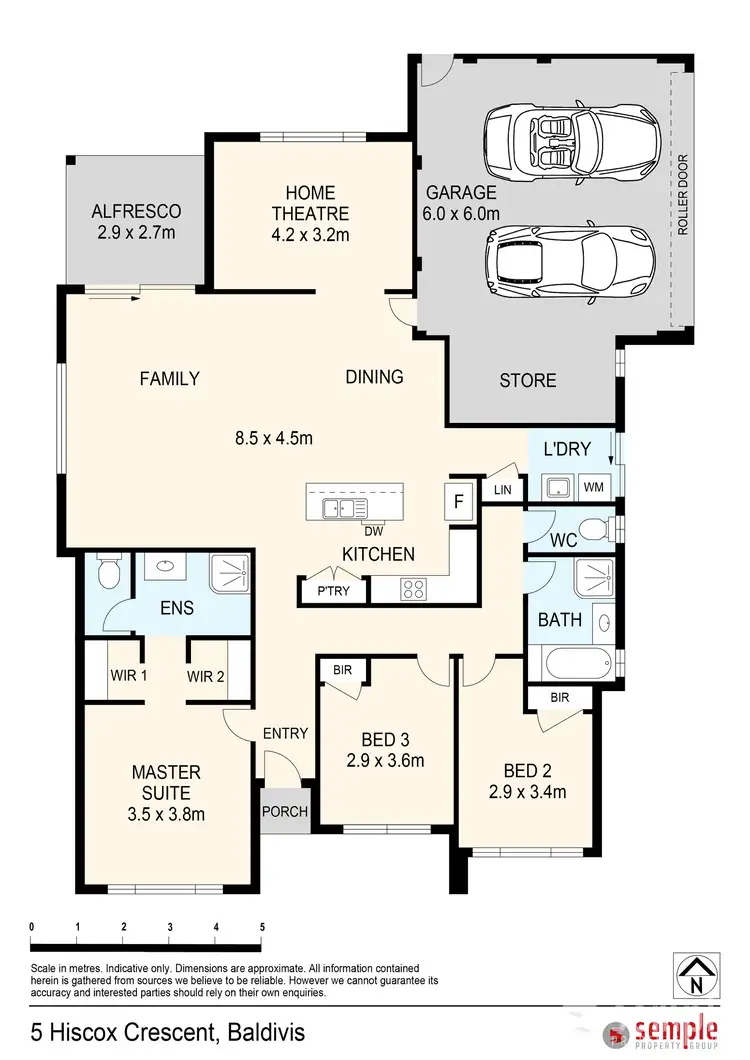 Floorplan of Homely house listing, 5 Hiscox Crescent, Baldivis WA 6171