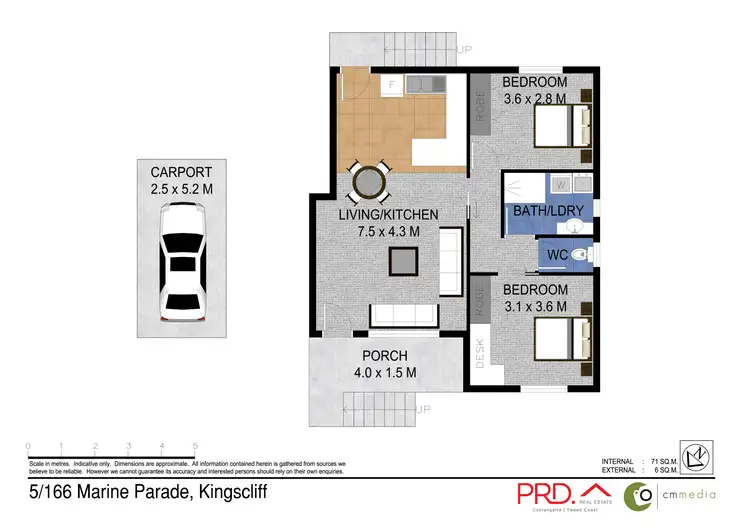 Floorplan of Homely unit listing, 5/166 Marine Parade, Kingscliff NSW 2487
