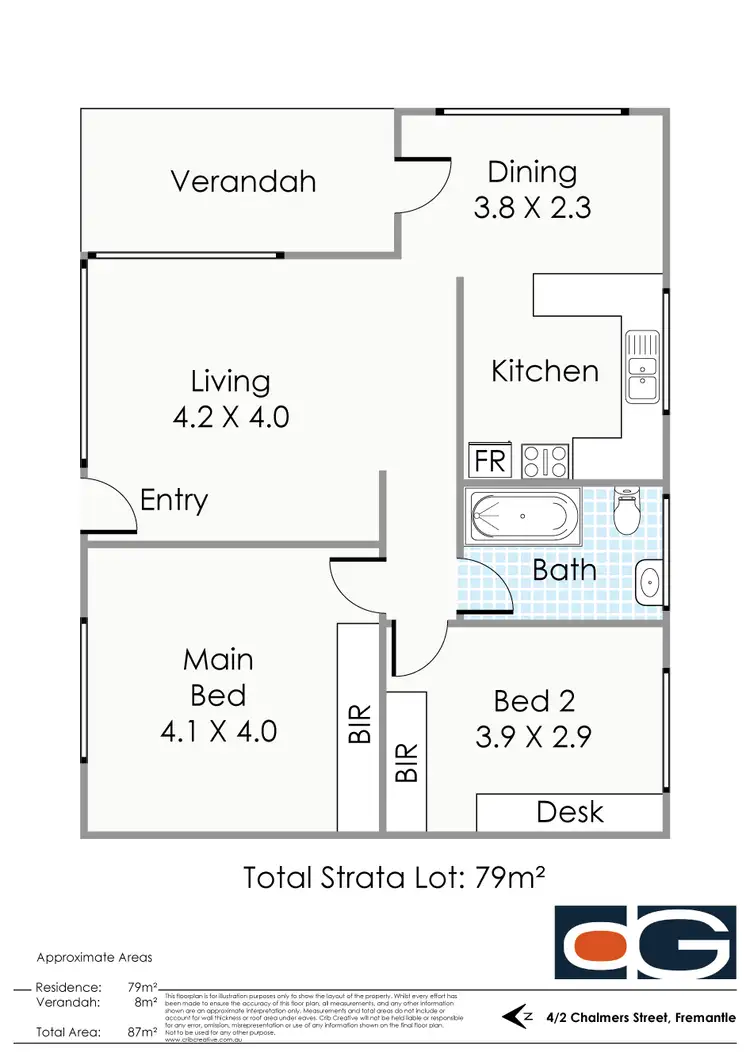 Floorplan of Homely apartment listing, 4/2 Chalmers Street, Fremantle WA 6160