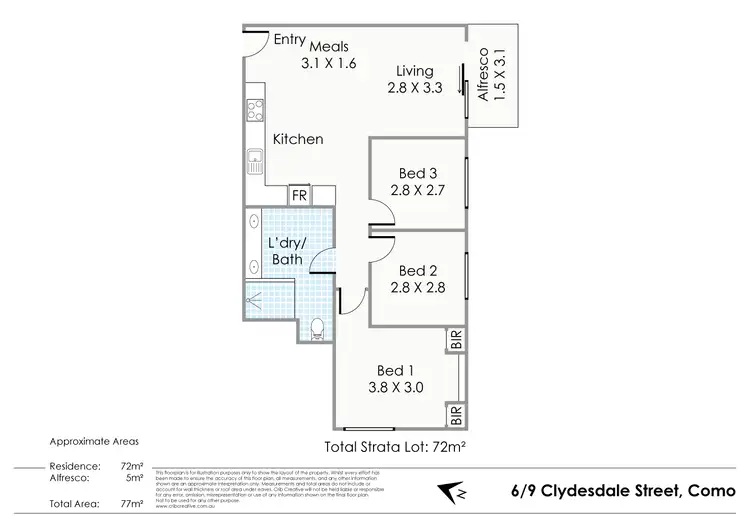 Floorplan of Homely unit listing, 6/9 Clydesdale Street, Como WA 6152