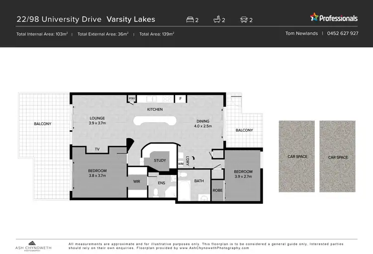 Floorplan of Homely unit listing, 22/98 University Drive, "Central Park Apartments Varsity Central", Varsity Lakes QLD 4227