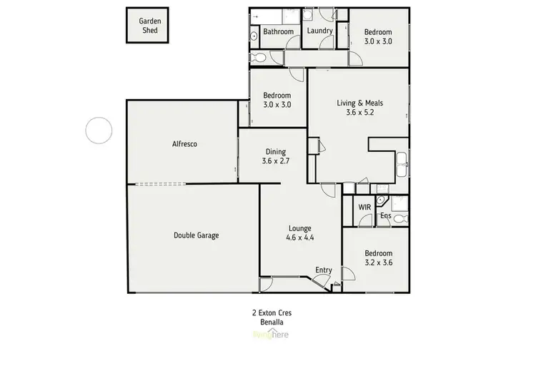 Floorplan of Homely house listing, 2 Exton Crescent, Benalla VIC 3672