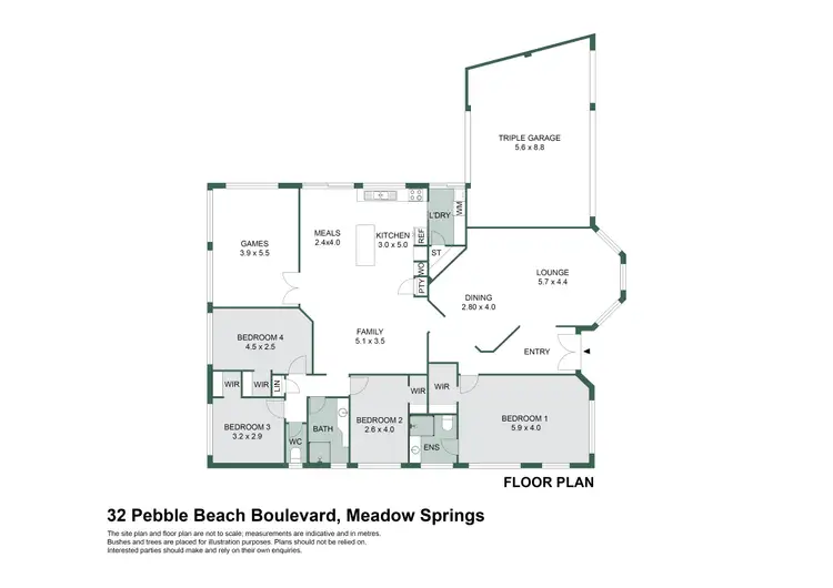 Floorplan of Homely house listing, 32 Pebble Beach Boulevard, Meadow Springs WA 6210