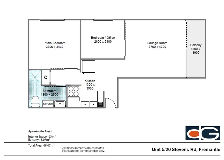 Floorplan of Homely unit listing, 5/20 Stevens Street, Fremantle WA 6160