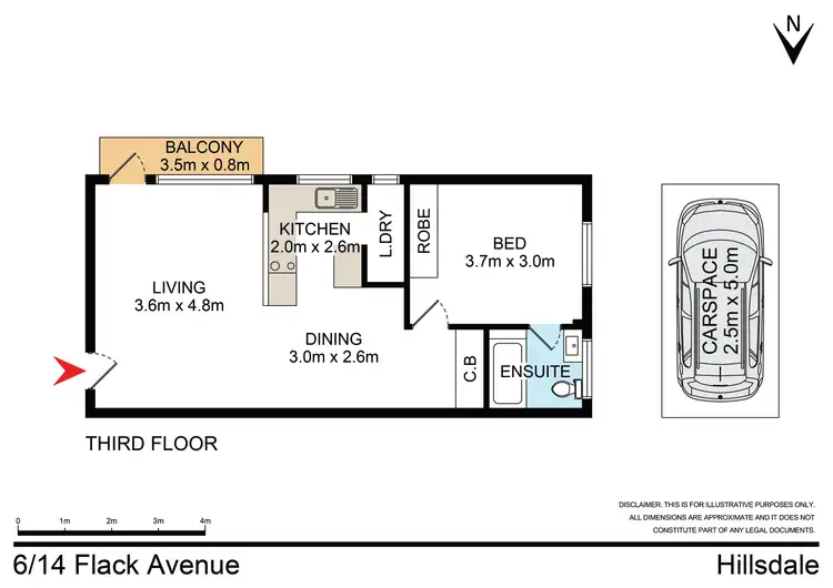 Floorplan of Homely unit listing, 6/14 Flack Avenue, Hillsdale NSW 2036