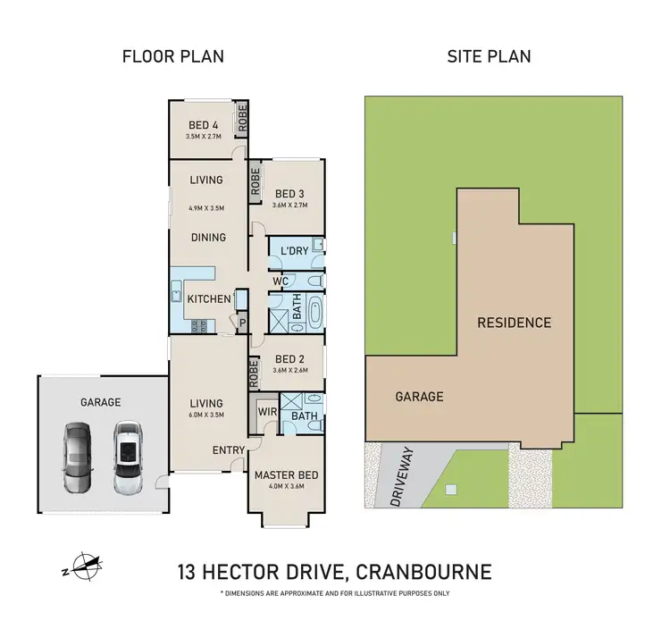 Floorplan of Homely house listing, 13 Hector Drive, Cranbourne VIC 3977