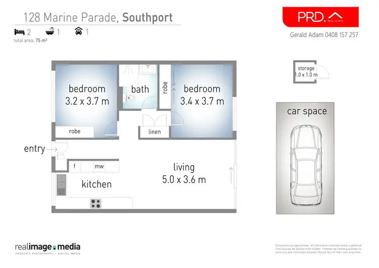 Floorplan of Homely unit listing, 2/128 Marine Parade, Southport QLD 4215
