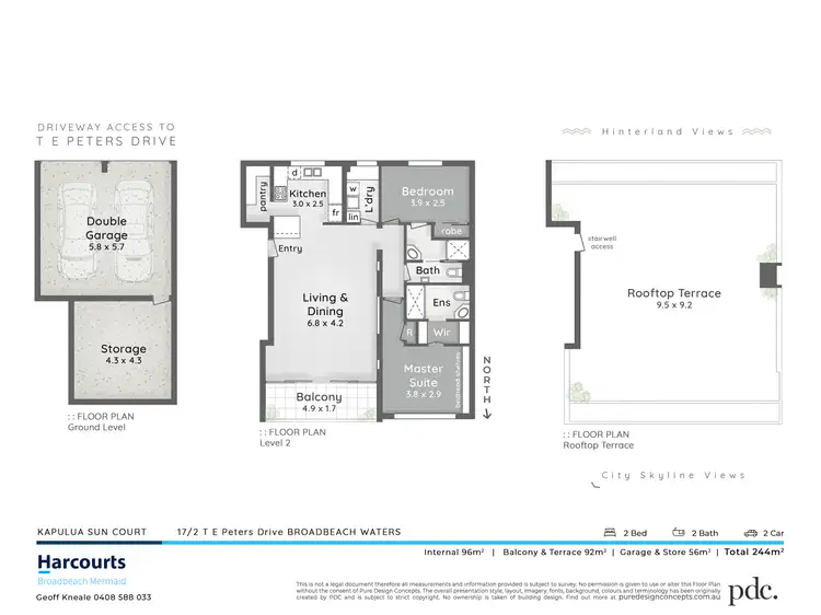 Floorplan of Homely townhouse listing, 17/2 T E Peters Drive, Broadbeach Waters QLD 4218