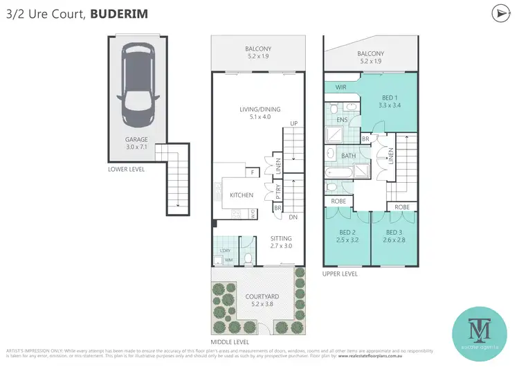 Floorplan of Homely townhouse listing, 3/2-4 Ure Court, Buderim QLD 4556