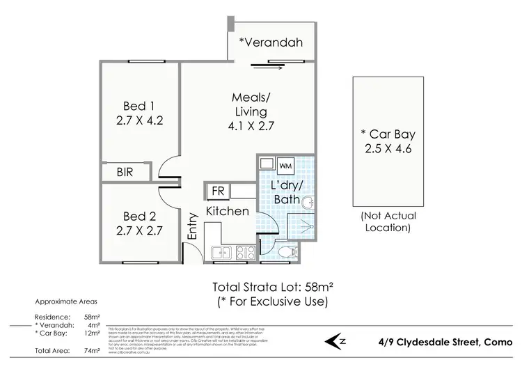 Floorplan of Homely unit listing, 4/9 Clydesdale Street, Como WA 6152