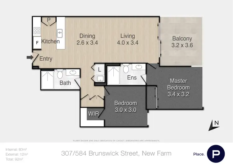 Floorplan of Homely apartment listing, 307/584 Brunswick Street, New Farm QLD 4005