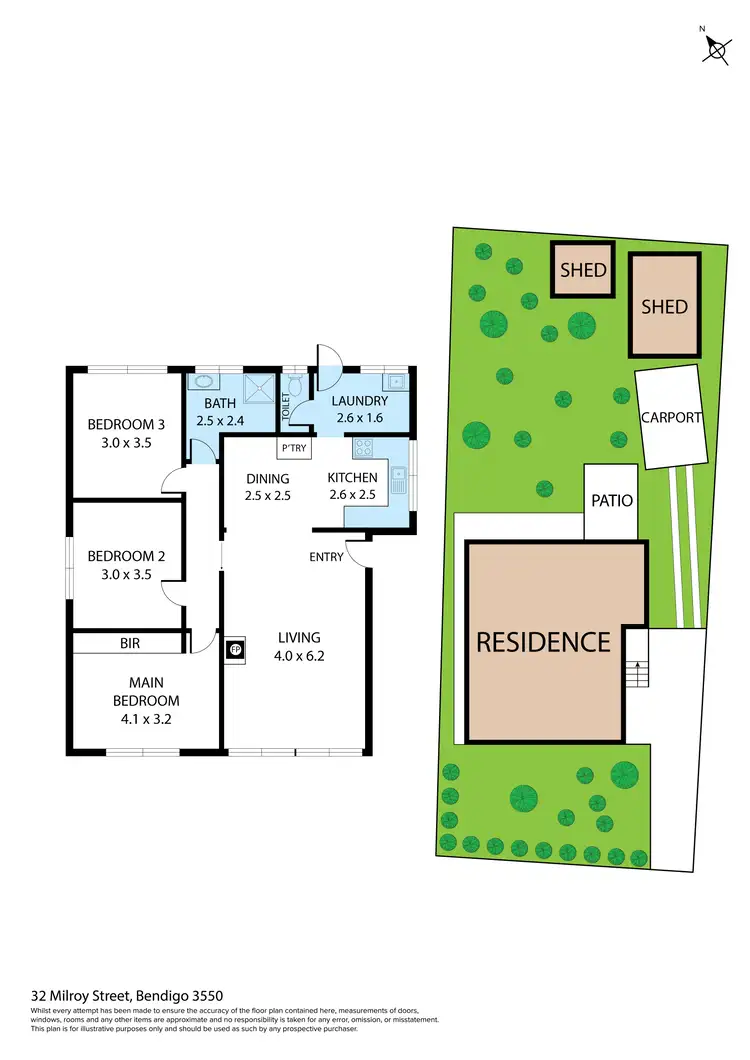 Floorplan of Homely house listing, 32 Milroy Street, Bendigo VIC 3550