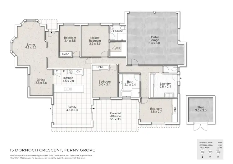 Floorplan of Homely house listing, 15 Dornoch Crescent, Ferny Grove QLD 4055