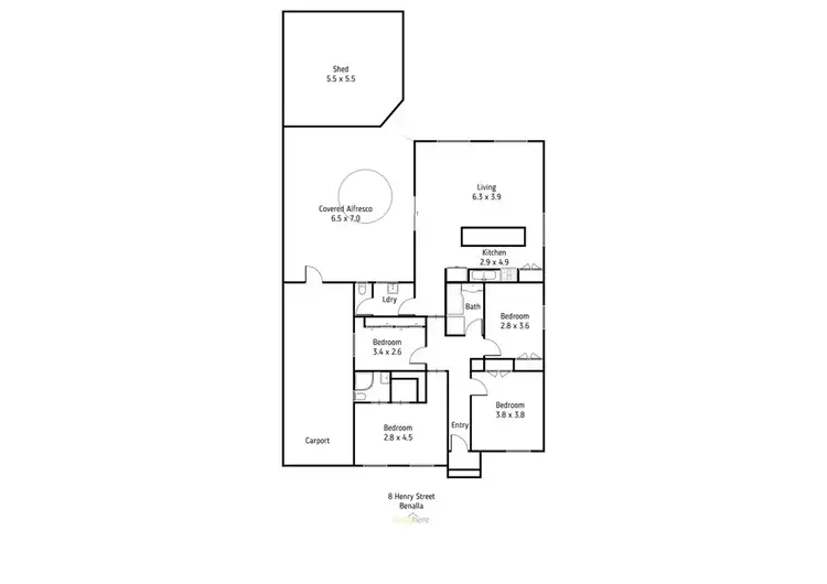 Floorplan of Homely house listing, 8 Henry St, Benalla VIC 3672