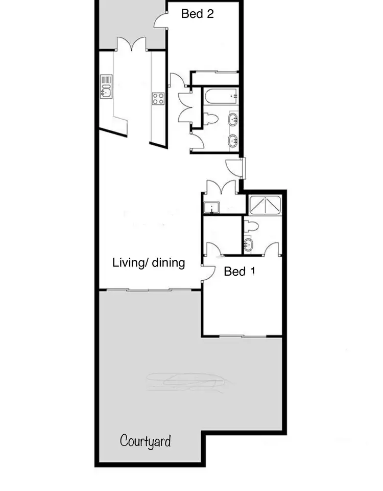 Floorplan of Homely apartment listing, 12/70 Norman Crescent, Norman Park QLD 4170
