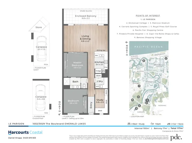 Floorplan of Homely apartment listing, 1032/3029 The Boulevarde, Carrara QLD 4211