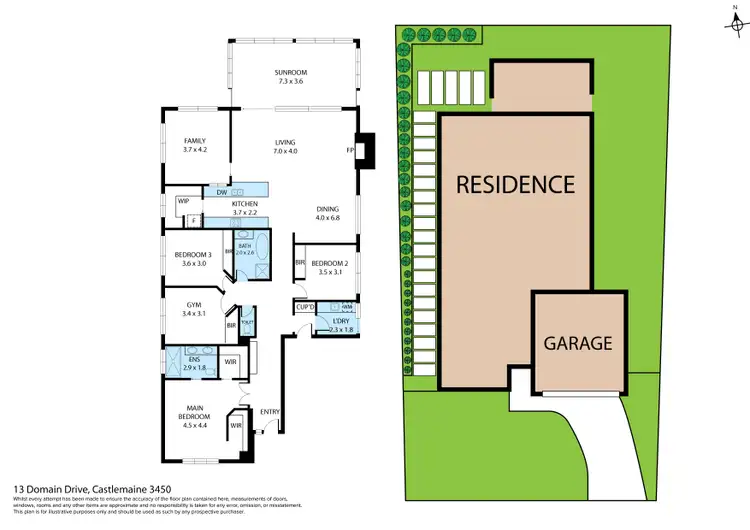 Floorplan of Homely house listing, 13 Domain Drive, Castlemaine VIC 3450