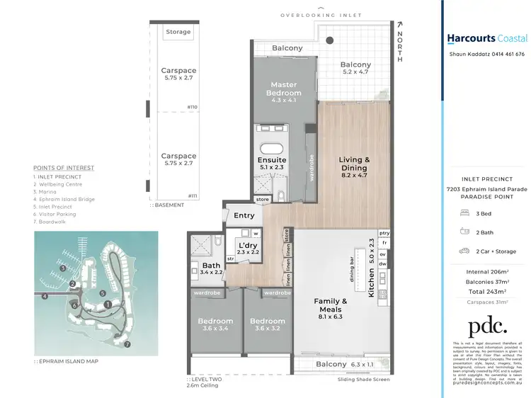Floorplan of Homely apartment listing, 7203 Ephraim Island, Paradise Point QLD 4216