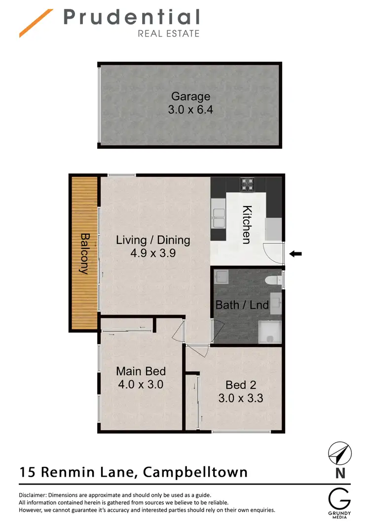 Floorplan of Homely semi-detached listing, 15 Renmin Lane, Campbelltown NSW 2560