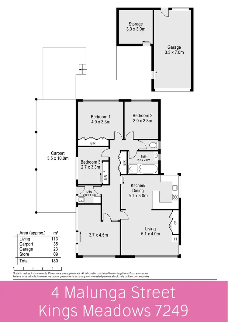 Floorplan of Homely house listing, 4 Malunga Street, Kings Meadows TAS 7249