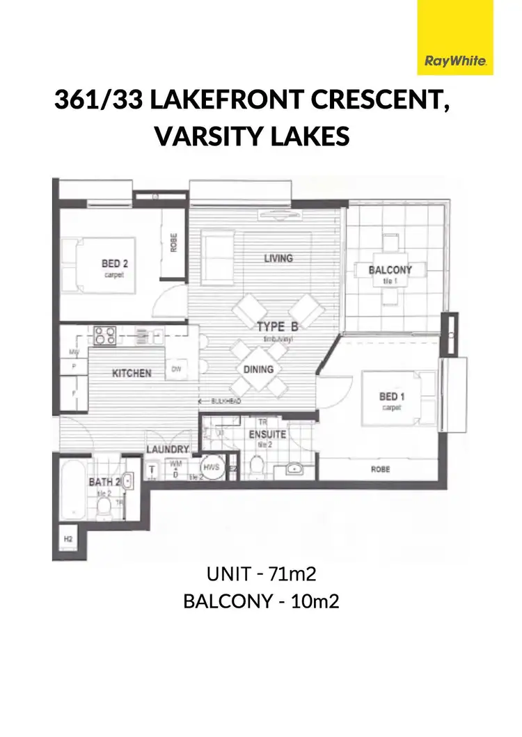 Floorplan of Homely unit listing, 361/33 Lakefront Crescent, Varsity Lakes QLD 4227