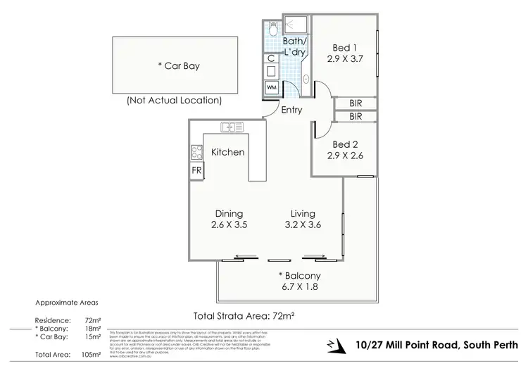 Floorplan of Homely apartment listing, 10/27 Mill Point Road, South Perth WA 6151