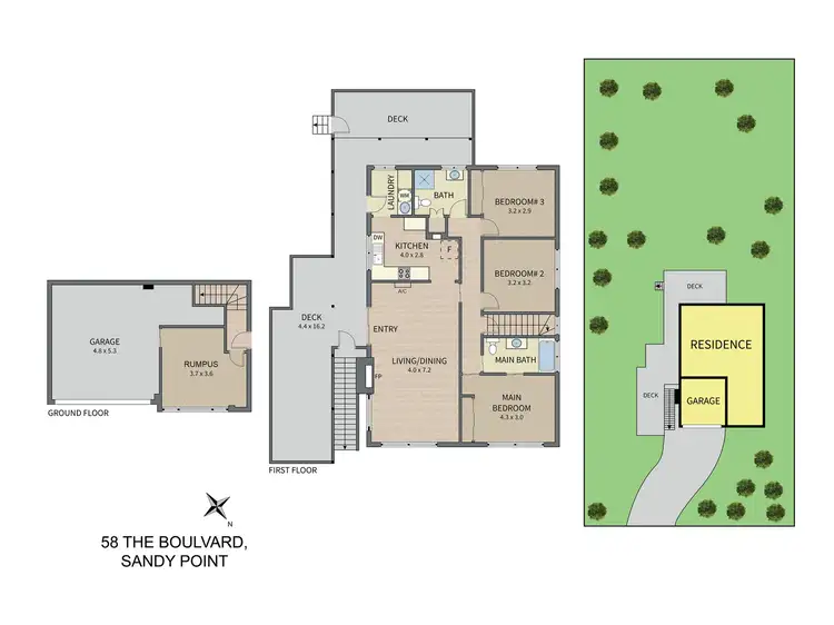 Floorplan of Homely house listing, 58 The Boulevarde, Sandy Point VIC 3959