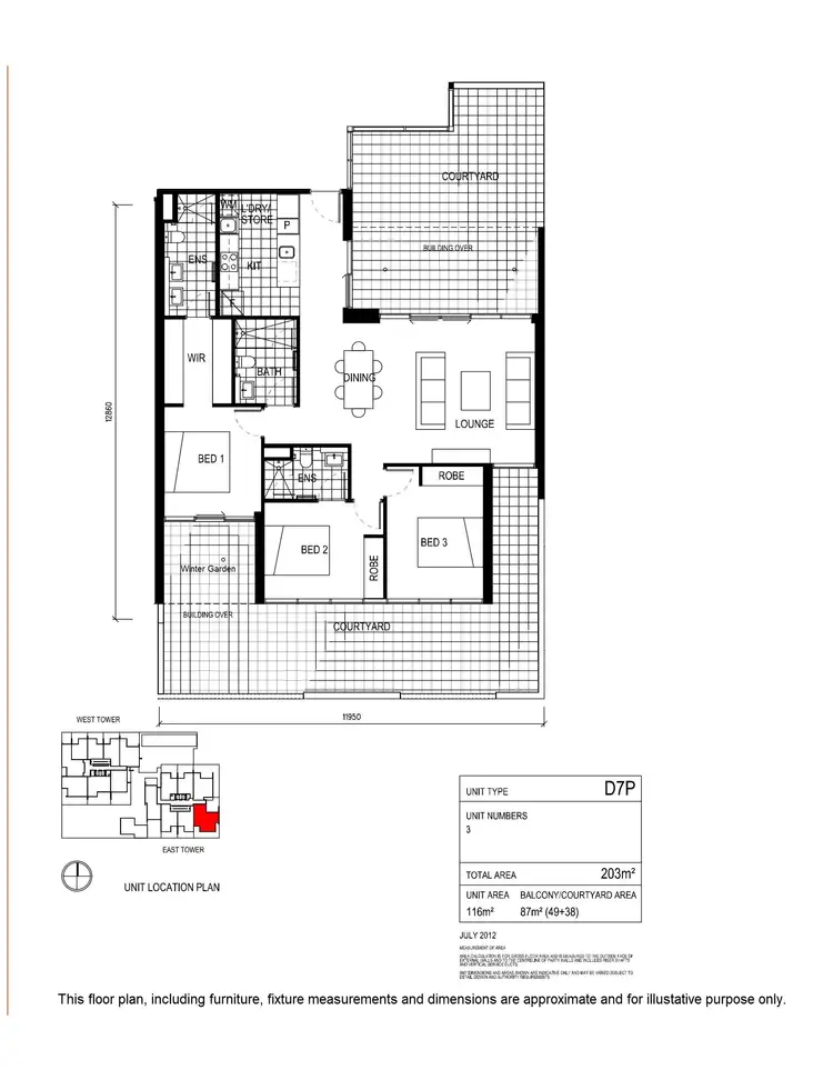 Floorplan of Homely apartment listing, 3/39 Benjamin Way, Belconnen ACT 2617